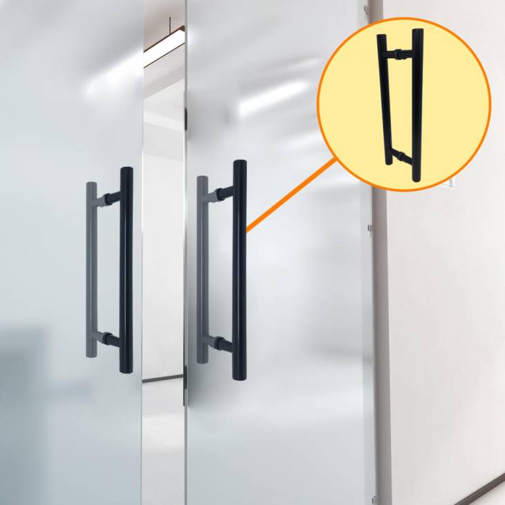 Puxador para Porta de Vidro e Madeira 